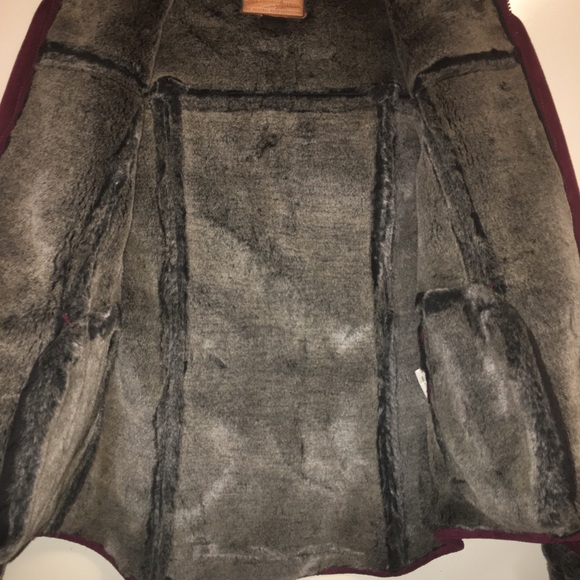 Outback Faux Shearling Coat Soft Lux Burgundy Red size Small fit Like a Medium - Picture 6 of 8